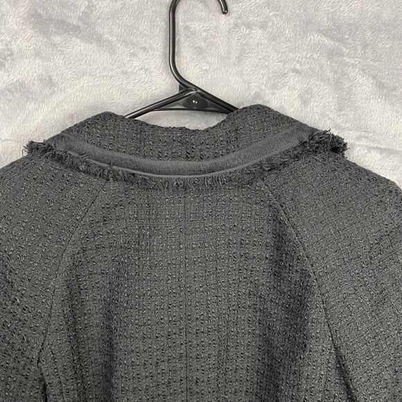 Women's Talbots Black Textured Tweed Jacket Size 10 Career Preppy Old Money - Picture 7 of 9